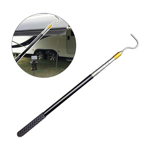 Light Weight Awning Opener Poles Stainless Steel Pull Rod Snake Hook Telescopic Catcher Tool for Easy to Setups