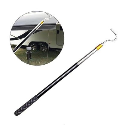 Light Weight Awning Opener Poles Stainless Steel Pull Rod Snake Hook Telescopic Catcher Tool for Easy to Setups