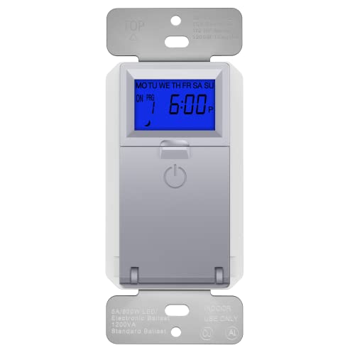 TOPGREENER Digital Astronomic Timer Switch, 7-Day Programmable Sunrise Sunset Timer for Lights, Fans, & Motors, Single-Pole or 3-Way, Neutral Wire Required, UL Listed, TGT01-HN-SV, Silver - color: Silver, size: New Version