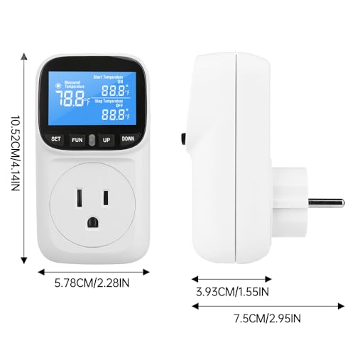 Diymore Digital Thermostat Controller, 1800W 120V/15A, -104°F to 210°F, Heating & Cooling Mode for Incubator, Greenhouse, Reptile Tank, Pool - style: Country Rustic