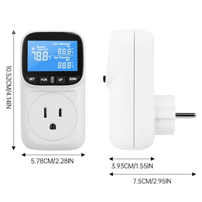 Diymore Digital Thermostat Controller, 1800W 120V/15A, -104°F to 210°F, Heating & Cooling Mode for Incubator, Greenhouse, Reptile Tank, Pool - style: Country Rustic