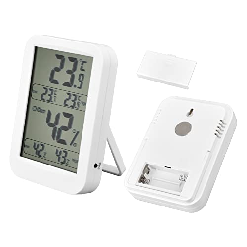 Thermometer Hygrometer, Accurate Dual Probe Sensor with Large LCD Display, Ideal for Reptile Enclosures Greenhouse Warehouse Wine Cellar