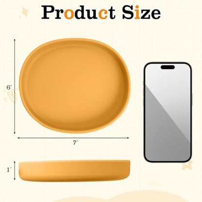 BNOSDM Silicone Dog Food Plate Shallow Dog Bowl Flat Cat Dish 1 Pack Small Puppy Plates for Small Dogs and Cats Whisker Fatigue Pet Feeding Bowls for Dry and Wet Food (Yellow) - color: 1 Pcs - (Yellow)