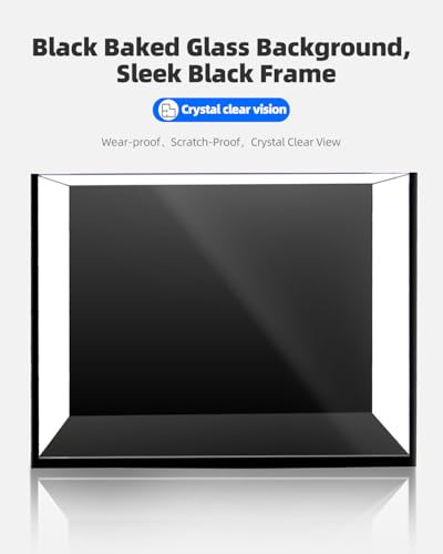 4.9 Gallon Glass Fish Tank, 5 Gallon Small Aquarium Bowl, Ultra Clear, Rimless Design, for Betta, Goldfish, Snails, Shrimp, Aquatic Planting Beginner - color: Black