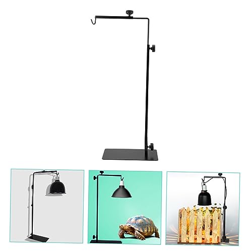 POPETPOP Reptile Heat Lamp Stand Adjustable Metal Rack for Terrarium Lighting for Turtles Snakes Efficient Heat Dissipation