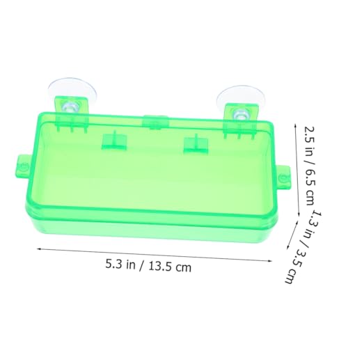 Pet Reptile Feeder Suction Cup Gecko Food and Water Bowl Escapeproof and Easy to Basin - color: Light Green, size: 13.50X6.50X3.50CM