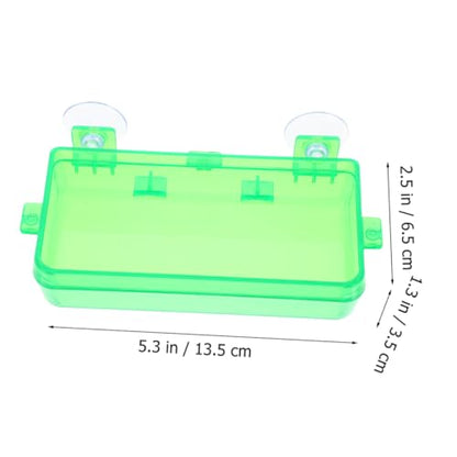 Pet Reptile Feeder Suction Cup Gecko Food and Water Bowl Escapeproof and Easy to Basin - color: Light Green, size: 13.50X6.50X3.50CM