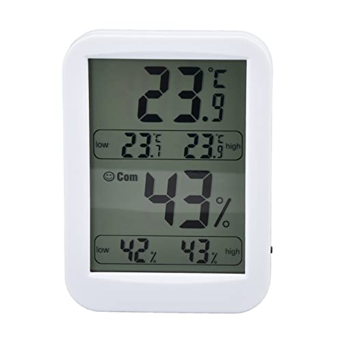 Thermometer Hygrometer, Accurate Dual Probe Sensor with Large LCD Display, Ideal for Reptile Enclosures Greenhouse Warehouse Wine Cellar