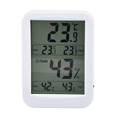 Thermometer Hygrometer, Accurate Dual Probe Sensor with Large LCD Display, Ideal for Reptile Enclosures Greenhouse Warehouse Wine Cellar