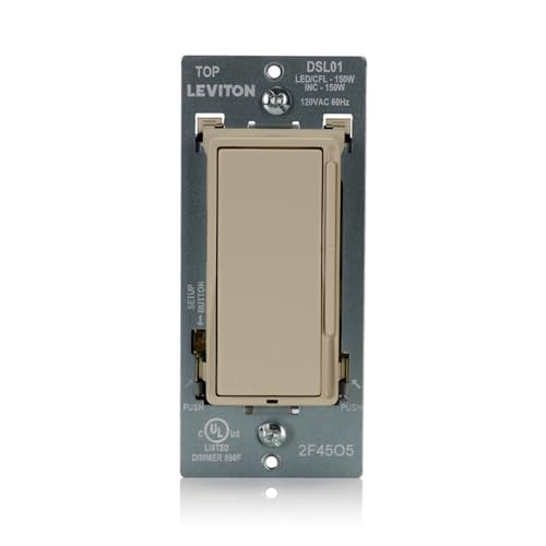 Leviton Decora Slide LED Advanced Dimmer Switch for 150W Dimmable LED, Halogen and Incandescent Bulbs and Fixtures, DSL01-1LI, Ivory - color: Ivory