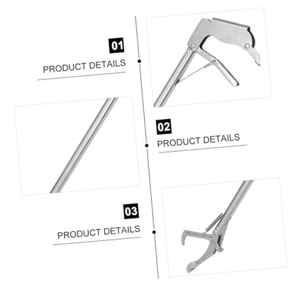 Stainless Steel Snake Catcher Clip Practical Folding Trap Clamp with Lock 36-inch Long Reach Reptile Handling Tool for Safe and Effortless Snake Capture