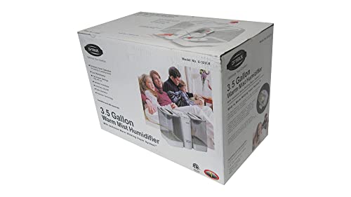 Optimus U-32030 3.5 Gallon Warm Mist Humidifier with Wicking Vapor System,White/Clear