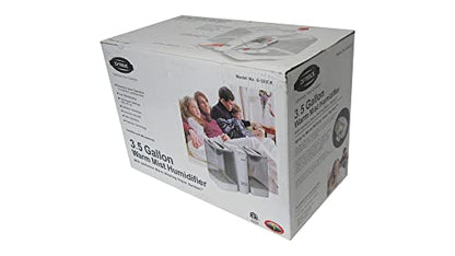 Optimus U-32030 3.5 Gallon Warm Mist Humidifier with Wicking Vapor System,White/Clear