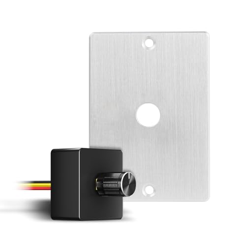 12 Volt PWM LED Dimmer Switch 15A 180W, Push On/Off, Rotary Knob Dimming,12V/24V Light Dimmer for RV Boat Truck Camper Van Trailer Light Fixture, LED Strip Lights (High Side, Silver Panel) - color: High Side, Silver Panel