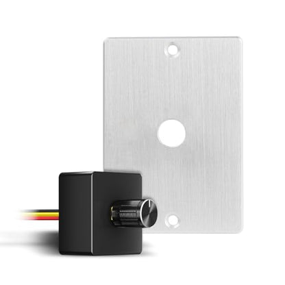 12 Volt PWM LED Dimmer Switch 15A 180W, Push On/Off, Rotary Knob Dimming,12V/24V Light Dimmer for RV Boat Truck Camper Van Trailer Light Fixture, LED Strip Lights (High Side, Silver Panel) - color: High Side, Silver Panel