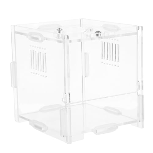 Small Acrylic Reptile Breeding Box with Ventilation Animal Habitat Cage for Spiders Jumping Spiders and Small Amphibians Terrarium for Indoor Pet Keeping