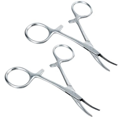 ADROIT (2 Pack) 3.5" Curved Tip Stainless Steel Hemostat | Great for Sewing, Crafting, Jewelry Making and Other Uses! - size: 3.5", style: Curved