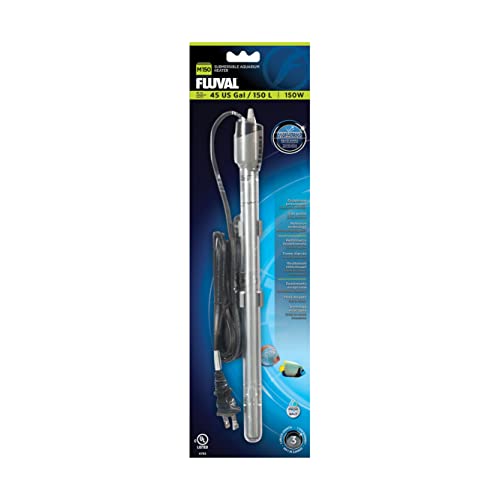 Fluval M 150-Watt Submersible Aquarium Heater – Reliable, Compact Heating with Mirror Technology for Fresh & Saltwater Tanks Up to 45 Gallons - size: M150