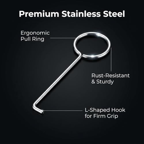 10 Pcs Drain Key Lifting Hooks, 304 Stainless Steel Shower and Floor Drain Grate Puller, Easy to Use Drain Removal Tool for Hair, Debris Cleaning, Anti-Rust, Durable Bathroom Accessory