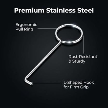 10 Pcs Drain Key Lifting Hooks, 304 Stainless Steel Shower and Floor Drain Grate Puller, Easy to Use Drain Removal Tool for Hair, Debris Cleaning, Anti-Rust, Durable Bathroom Accessory