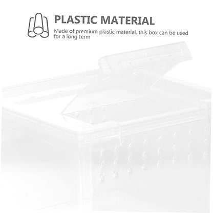 Transparent Reptile Breeding Box Durable Plastic Habitat with Ventilation for Lizards and Insects Pet Feeding Container for Comfortable Living Environment