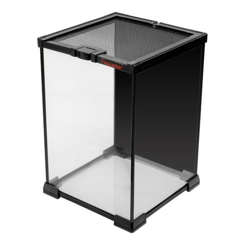 Aquatop 3.2 Gal Stackable Small Pet Terrarium - Durable Clear Glass Tank with Removable Ventilated Mesh Top for Reptiles, Arachnids, and Amphibians, RT-03 - size: 3.2 Gallon