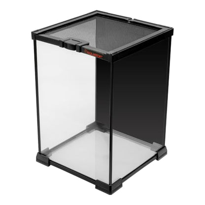 Aquatop 3.2 Gal Stackable Small Pet Terrarium - Durable Clear Glass Tank with Removable Ventilated Mesh Top for Reptiles, Arachnids, and Amphibians, RT-03 - size: 3.2 Gallon
