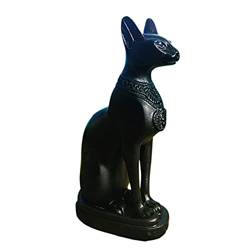 Egypt Bastet Cat Decorations Statue Aquarium Ancient Egyptian Fish Tank Reptile Turtle Lizard Spider Tanks Terrarium Temple Decor Ornament Pet Black - color: Bastet Black