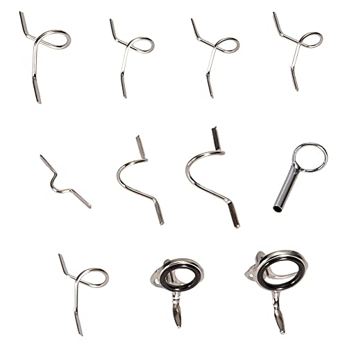 Fly Rod Guides Set Fly Fishing Guide Line Hard Snake Ring Hook Keeper Fishing Rod Guide Tip Repair Kit