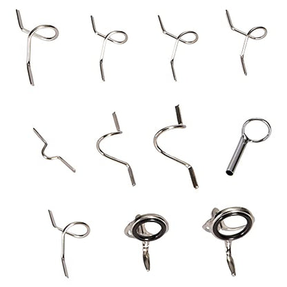 Fly Rod Guides Set Fly Fishing Guide Line Hard Snake Ring Hook Keeper Fishing Rod Guide Tip Repair Kit