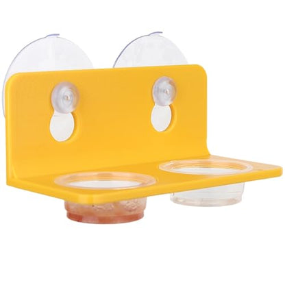 Crested Gecko Feeding Ledge with 10PCS Gecko Food Water Dish - Yellow - color: Yellow
