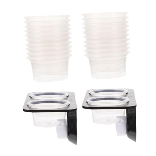 Yardwe 1set Reptile Feeding Platform Double Cups Practical Ledge for Reptile Feeding Easy to Clean Bowl for Lizards Geckos and Other