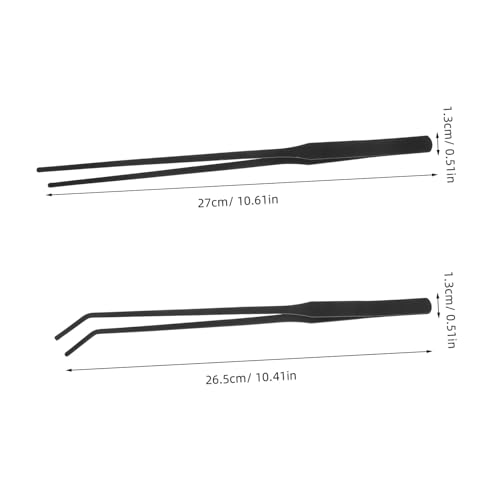 HANABASS 4pcs Long Aquarium Tweezers Stainless Steel Fish Tank Tongs for Seedling Planting and Reptile Feeding