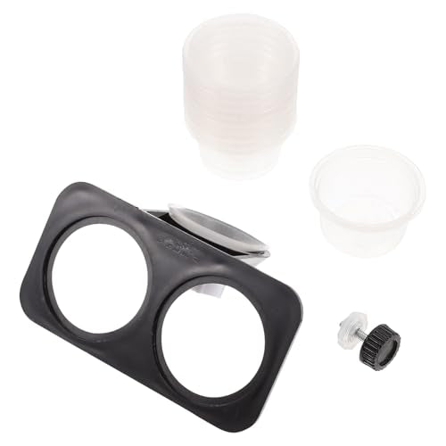 BESPORTBLE Reptile Feeding Station with Dual Food Basins and 10 Plastic Bowls, Suction Cup Mounted Water and Food Dish for Tree-Dwelling Pets, Suitable for Geckos and Lizards in Terrariums