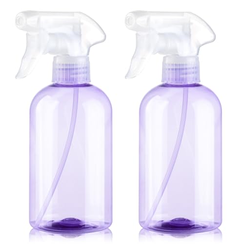 Spray Bottles 2Pack 10oz Plastic Squirt Bottles Empty Water Spray Bottle | Mist Stream BPA-free Refillable Sprayer Container Adjustable Nozzle for Watering Plants, Pet Training, Kitchen Cleaning - color: Purple