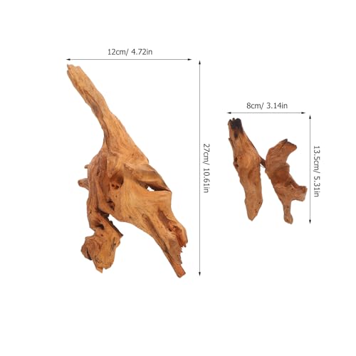 Natural Aquarium Driftwood 2pcs Mini Fish Tank Decoration 10-15cm 25-30cm Freshwater Wood for Reptile Terrarium Climbing Branch and Aquascaping