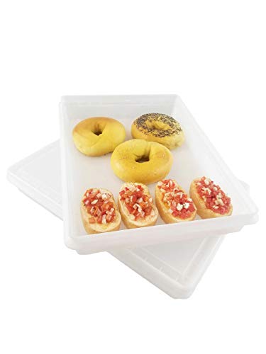 Fish Tubs/Food Storage Bins 10lb 11.5x15.5x2", Pack of 10 Shallow Containers with Lids, White - size: 10 Shallow Bases & Lids