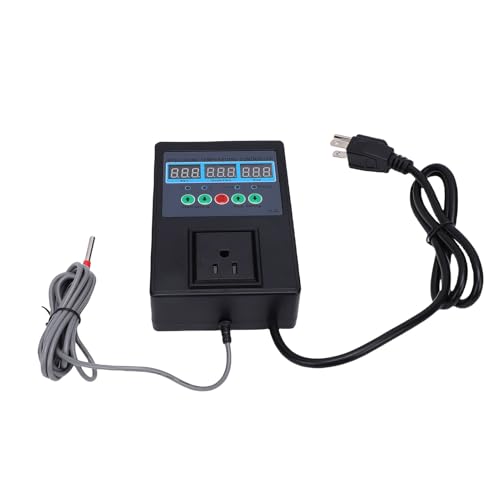 Digital Temperature Controller Socket, 3300W Thermostat Outlet, Power Isolation Controller with Durability-Optimized, Ideal for Greenhouse Cultivation, Reptile Control & Fish Tanks (US Plug)