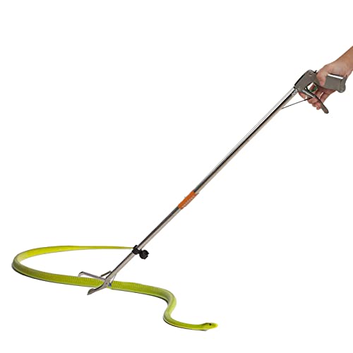 Snake Tong Foldable Self Lockable Stainless Steel Strong Reptile Grabber Catcher Snake Handling Tool