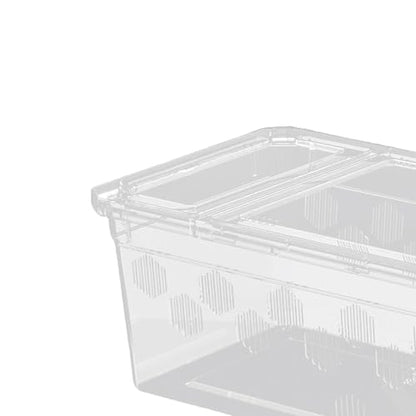 Reptile Feeding Box, Clear Terrarium, Snake Habitat Cage, Pet Breeding Box, Mini, with Terrace