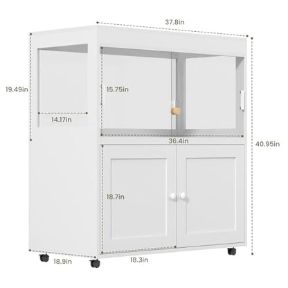 Reptile Terrarium with Storage Cabinet – Large 60 Gallon Tank with Wheels, Sliding Door & Metal Mesh Roof – Perfect for Lizards, Snakes, and More