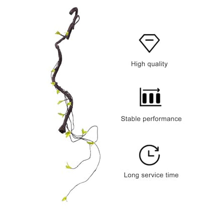 Hemoton Artificial Rattan Vine Simulation Plant with Soft Leaves 100cm, Bendable Climbing Vine for Reptile Terrarium Habitat Decor, Pet Box Landscaping Accessories for Exotic Rainforest