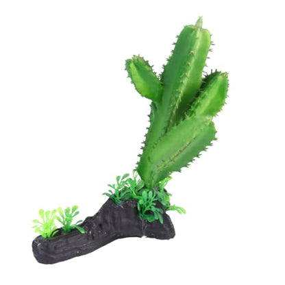 Artificial Aquarium Cactus Plant Simulation Plastic Fish Tank Decor Ornament for Home and Reptile Terrarium Landscaping
