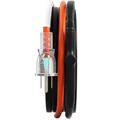 VEVOR Self-Regulating Pipe Heating Cable, 15FT 5W/FT Heat Tape for Pipes Freeze Protection, Water Pipe Heat Cable with Built-in Thermostat Protects PVC Hose, Metal and Plastic Pipe from Freezing - size: 15 Feet