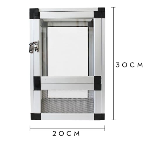 Insect Breeding Box Reptile Habitat Screen Feeding Cage Insect Box Aluminum Reptile Container(Black) - color: Black
