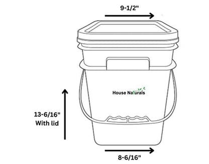 House Naturals 4 Gallon Square Food Grade Bucket Pail with Plastic Handles and Lid (Pack of 3) Made in USA containers (Pink/Magenta/Purple - White lids) - color: Pink/Magenta/Purple - White Lids