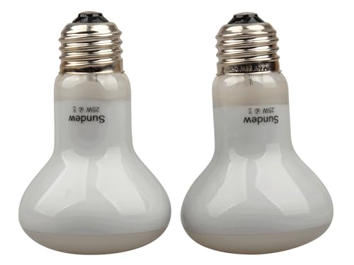 Sundew 2-Pack Reptile Heat Bulb, Dimmable Basking Spot Lamp for Reptiles & Amphibians, Daytime Heating Light for Bearded Dragon, Gecko, Lizard, Snake, Turtle - E26 Base (50, Watts)