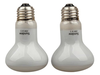 Sundew 2-Pack Reptile Heat Bulb, Dimmable Basking Spot Lamp for Reptiles & Amphibians, Daytime Heating Light for Bearded Dragon, Gecko, Lizard, Snake, Turtle - E26 Base (50, Watts)