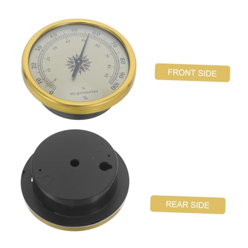 Mikikit Analog Hygrometer 72mm Gold No Battery Humidity Gauge Passive Indoor Humidity Monitor for Terrarium Greenhouse Guitar Case