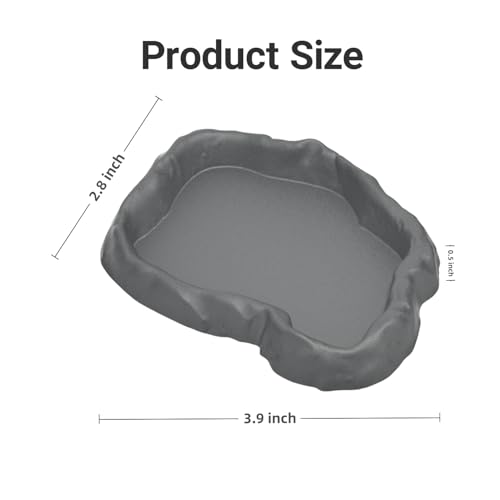 2 Pack Snail Food and Water Bowl，atural Design Food Bowl for Pet Snails, Garden Snails Pet Land Snail Supplies - color: gray